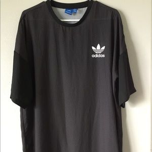 Adidas Trefoil Black Floral Shirt Dress Med Rare